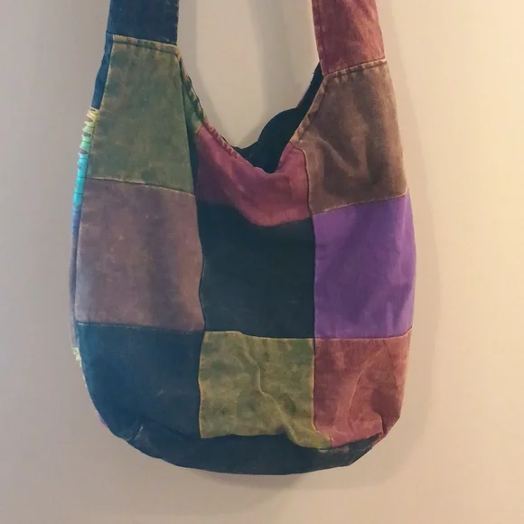 Y2K Boho Multi-Color Patchwork Shoulder Bag - Picture 7 of 7